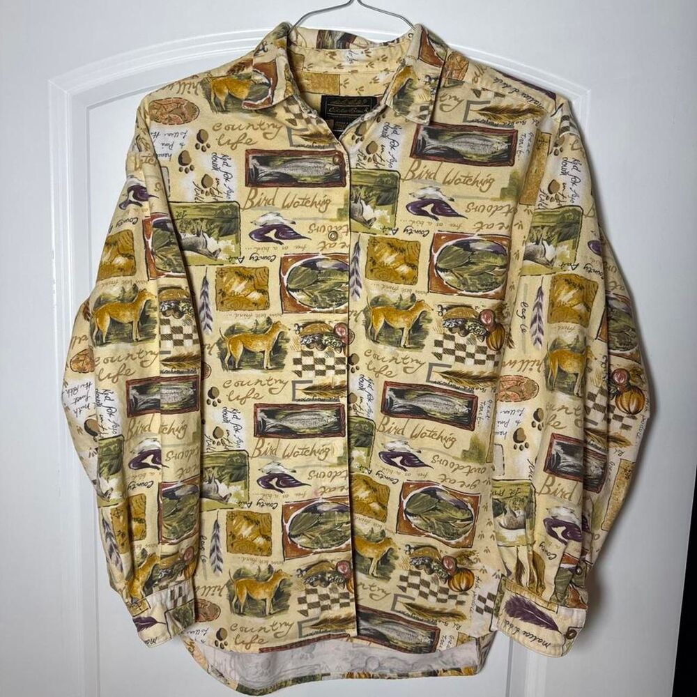Vintage Eddie Bauer Wildlife Button Up Shirt Women’s Large